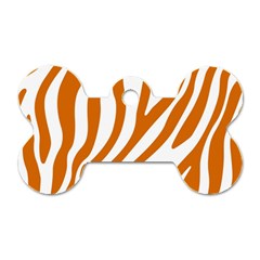 Orange Zebra Vibes Animal Print   Dog Tag Bone (one Side) by ConteMonfrey