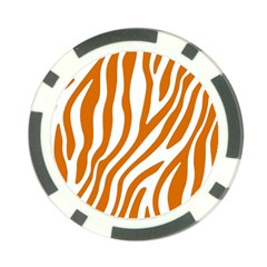 Orange Zebra Vibes Animal Print   Poker Chip Card Guard by ConteMonfrey