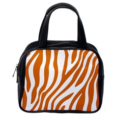 Orange Zebra Vibes Animal Print   Classic Handbag (one Side) by ConteMonfrey