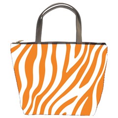 Orange Zebra Vibes Animal Print   Bucket Bag by ConteMonfrey