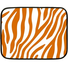 Orange Zebra Vibes Animal Print   Two Sides Fleece Blanket (mini) by ConteMonfrey