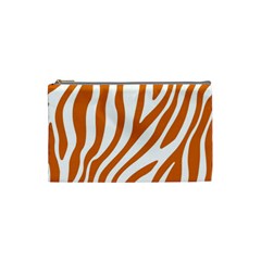 Orange Zebra Vibes Animal Print   Cosmetic Bag (small) by ConteMonfrey