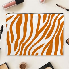 Orange Zebra Vibes Animal Print   Cosmetic Bag (xl) by ConteMonfrey