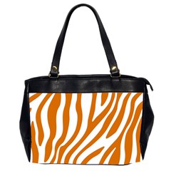 Orange Zebra Vibes Animal Print   Oversize Office Handbag (2 Sides) by ConteMonfrey