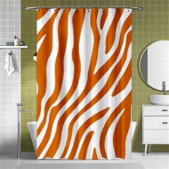 Orange Zebra Vibes Animal Print   Shower Curtain 48  X 72  (small)  by ConteMonfrey