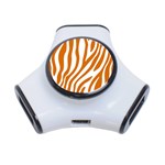 Orange Zebra Vibes Animal Print   3-Port USB Hub Front