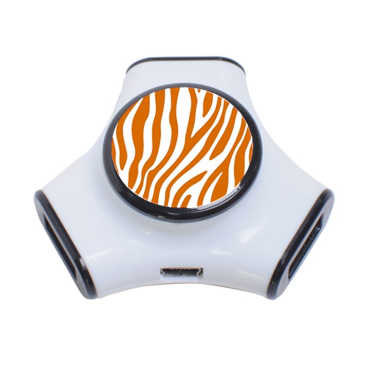 Orange Zebra Vibes Animal Print   3-Port USB Hub