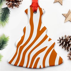 Orange Zebra Vibes Animal Print   Ornament (christmas Tree)  by ConteMonfrey