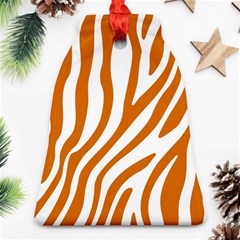 Orange Zebra Vibes Animal Print   Bell Ornament (two Sides) by ConteMonfrey