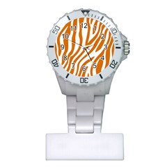 Orange Zebra Vibes Animal Print   Plastic Nurses Watch by ConteMonfrey