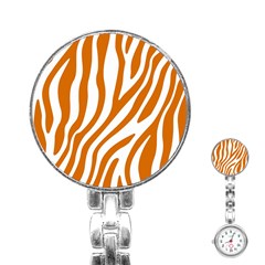 Orange Zebra Vibes Animal Print   Stainless Steel Nurses Watch by ConteMonfrey