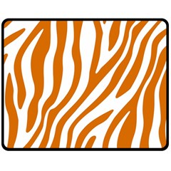 Orange Zebra Vibes Animal Print   Two Sides Fleece Blanket (medium) by ConteMonfrey