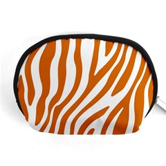 Orange Zebra Vibes Animal Print   Accessory Pouch (medium) by ConteMonfrey