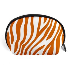 Orange Zebra Vibes Animal Print   Accessory Pouch (large) by ConteMonfrey