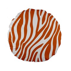 Orange Zebra Vibes Animal Print   Standard 15  Premium Flano Round Cushions by ConteMonfrey