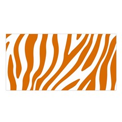 Orange Zebra Vibes Animal Print   Satin Shawl 45  X 80  by ConteMonfrey