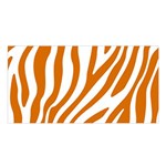 Orange Zebra Vibes Animal Print   Satin Shawl 45  x 80  Front