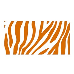 Orange Zebra Vibes Animal Print   Satin Wrap 35  X 70  by ConteMonfrey