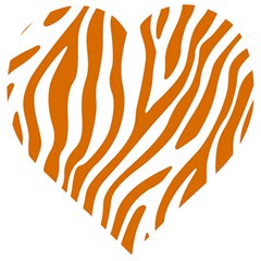 Orange Zebra Vibes Animal Print   Wooden Puzzle Heart by ConteMonfrey