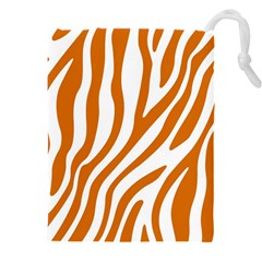 Orange Zebra Vibes Animal Print   Drawstring Pouch (4xl) by ConteMonfrey