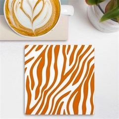 Orange Zebra Vibes Animal Print   Uv Print Square Tile Coaster  by ConteMonfrey