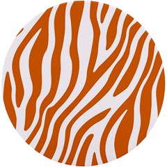 Orange Zebra Vibes Animal Print   Uv Print Round Tile Coaster