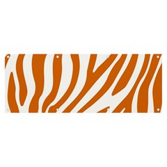 Orange Zebra Vibes Animal Print   Banner And Sign 8  X 3  by ConteMonfrey