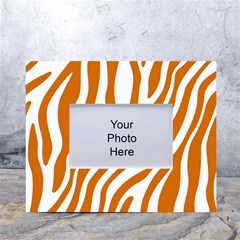 Orange Zebra Vibes Animal Print   White Tabletop Photo Frame 4 x6  by ConteMonfrey