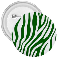 Dark Green Zebra Vibes Animal Print 3  Buttons by ConteMonfrey