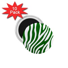 Dark Green Zebra Vibes Animal Print 1 75  Magnets (10 Pack)  by ConteMonfrey