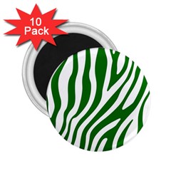 Dark Green Zebra Vibes Animal Print 2 25  Magnets (10 Pack)  by ConteMonfrey