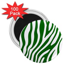 Dark Green Zebra Vibes Animal Print 2 25  Magnets (100 Pack)  by ConteMonfrey