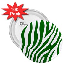 Dark Green Zebra Vibes Animal Print 2 25  Buttons (100 Pack)  by ConteMonfrey