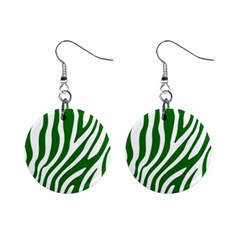 Dark Green Zebra Vibes Animal Print Mini Button Earrings by ConteMonfrey