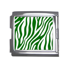 Dark Green Zebra Vibes Animal Print Mega Link Italian Charm (18mm) by ConteMonfrey