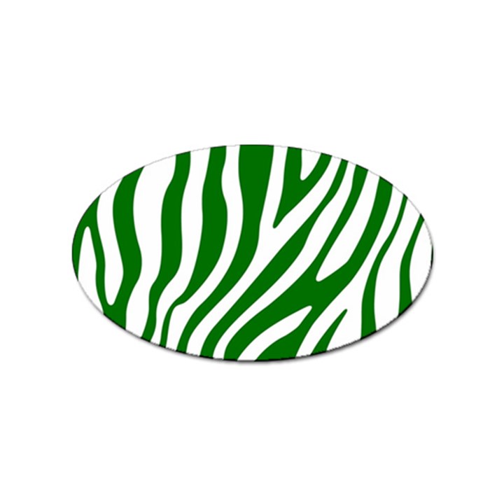 Dark green Zebra Vibes Animal Print Sticker (Oval)