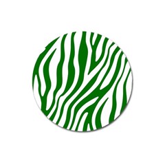 Dark Green Zebra Vibes Animal Print Magnet 3  (round) by ConteMonfrey