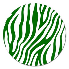 Dark Green Zebra Vibes Animal Print Magnet 5  (round) by ConteMonfrey