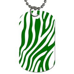 Dark Green Zebra Vibes Animal Print Dog Tag (one Side) by ConteMonfrey