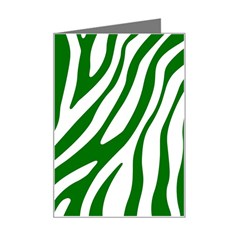 Dark Green Zebra Vibes Animal Print Mini Greeting Card