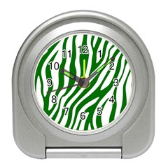 Dark Green Zebra Vibes Animal Print Travel Alarm Clock by ConteMonfrey