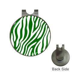 Dark Green Zebra Vibes Animal Print Hat Clips With Golf Markers by ConteMonfrey