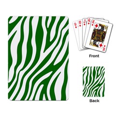 Dark Green Zebra Vibes Animal Print Playing Cards Single Design (rectangle) by ConteMonfrey