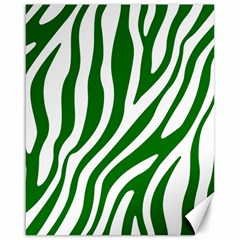 Dark Green Zebra Vibes Animal Print Canvas 16  X 20  by ConteMonfrey