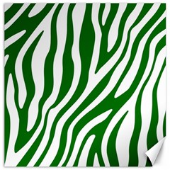 Dark Green Zebra Vibes Animal Print Canvas 16  X 16  by ConteMonfrey