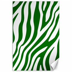 Dark Green Zebra Vibes Animal Print Canvas 24  X 36  by ConteMonfrey