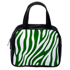 Dark Green Zebra Vibes Animal Print Classic Handbag (one Side) by ConteMonfrey