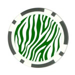 Dark green Zebra Vibes Animal Print Poker Chip Card Guard Front