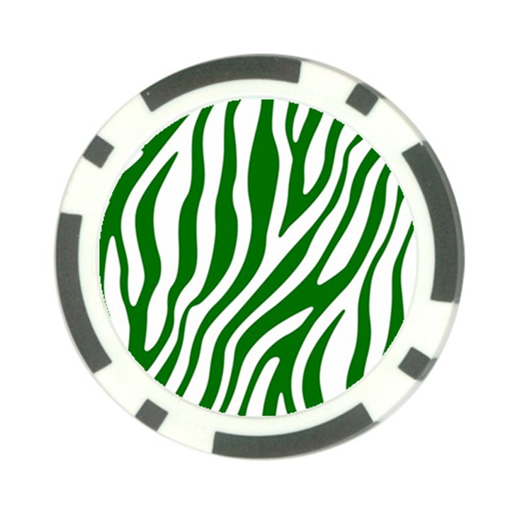 Dark green Zebra Vibes Animal Print Poker Chip Card Guard