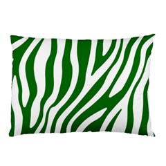 Dark Green Zebra Vibes Animal Print Pillow Case by ConteMonfrey